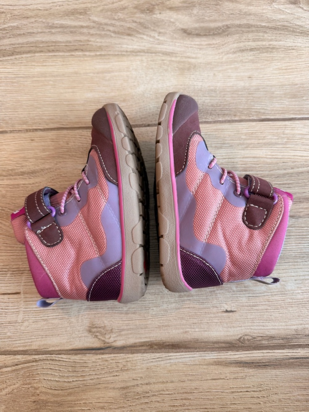 See Kai Run Brown, Pink & Purple Kids High-Top Boots - Picture 7 of 11